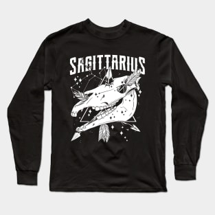 SAGITTARIUS Hedge Nocturnal Witch Shirt Skull constellation Long Sleeve T-Shirt